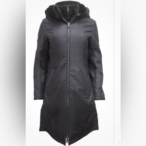 HoodLamb Women's Black 2-1 Long Natural Hemp Inner Vest Puffer NWT Small